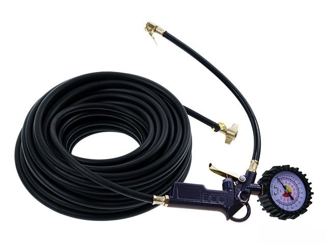 Шланг подкачки колёс грузовой (12м.) с манометром (16атм.) и пистолетом